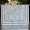 White Ajrak Scarf – Anchor Print