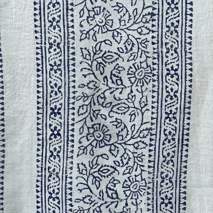 White Ajrak Scarf - Heart Print